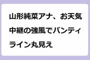 山形純菜アナ、お天気中継の強風でパンティライン丸見え！スカートが張り付く風速4.9m/sの南風