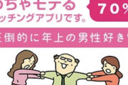 【画像】マッチングアプリ「いま『おじさん』が人気になりすぎて奪い合いになってますw」