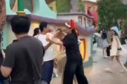 【動画】まんさん、ディズニーランドで大乱闘の末おっぱい丸出しになる