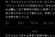 【悲報】ジャニオタ「私達を人殺し扱いしないで！反対意見を述べただけ！(涙」