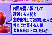 「台風を言い訳にして遅刻する人を部下にしたいとは思わない」←この社長。
