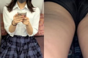 大●高校の現役学生が登校中に中央線で黒アンスコパンツ盗撮される