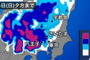 【悲報】東京、20cm以上の積雪か....