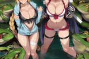 【エロ画像】触手レイプpart194！聖女のマルタとジャンヌがエロガエル集団に全身ヌルヌル苗床レイプされたり…他まとめ