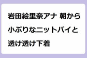 岩田絵里奈アナ 朝から小ぶりなニットパイと透け透け下着！だるまさんポーズで腸活性化ヨガ