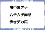 田中瞳アナ　ムチムチ肉感歩きデカ尻GIF