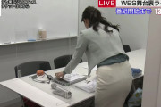 H画像案内【大江麻理子アナ　白いタイトスカートのお尻を撮られまくる！ワールドビジネスサテライト舞台裏ライブで美熟尻に密着】