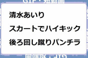 清水あいり｜スカートでハイキック後ろ回し蹴りパンチラ！ウチのガヤがすみません
