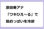 原田葵アナ　「ワキひえ～る」で脇おっぱいを冷却！ココ調