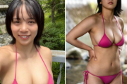 【画像】Iカップの元レスリング少女、肉体美が凄すぎるwwwwwwww山岡雅弥の肉感的な水着グラビアに絶賛の嵐！！！