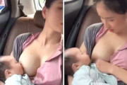 タクシーで授乳する巨乳人妻を映した車内カメラ映像、エロすぎて話題沸騰ｗｗｗ