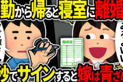 【2chスカッとスレ】汚嫁「記入してみなw」俺「クズ嫁さんいいの？」夜勤から帰るとリビングに離婚届。速攻サインすると汚嫁は慌てだしw【ゆっくり】