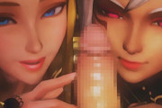 【ゼルダ無双】シアとゼルダ姫の修羅場勃発！？リンクのチンポを取り合いフェラ！（3Dアニメ）