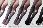 【画像】お前らは女のストッキングは濃いデニールと薄いデニールどっちが好きなの？？