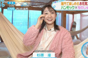 【画像】杉原凜アナ、生中継でスカートの中身を見せつけてしまうｗｗｗｗ