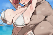 【画像】日向夏美とおっさんが海でお盛んなエロ画像