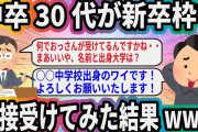 中卒30代が新卒枠で面接受けてみた結果www【2ch面白いスレ】