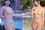 長野出身JKグラドルがキンマーでドスケベ水着を晒す