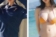 【朗報】地味眼鏡JKさん、脱ぐとスレンダー爆乳Sランクボディ