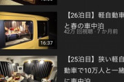 【動画】おっさんが車中泊するだけのYouTubeチャンネル年収1,100万円超えwwwwwwwww