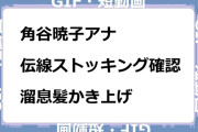 角谷暁子アナ　伝線ストッキング確認＆溜息髪かき上げ実演GIF