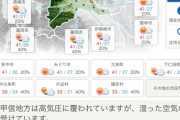 【悲報】本日、42℃予想(´・ω:;.:...