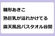 雛形あきこ｜熟巨乳が溢れかけてる露天風呂バスタオル谷間！よじごじ