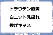 トラウデン直美　白ニット乳揺れからの投げキッスGIF
