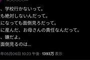 【悲報】Xママ、子供に「勉強しないから将来の面倒見ろ」と言われ落胆←賛否両論で大荒れ