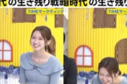 THETIME’で佐々木舞音アナが屈んで貧乳谷間チラしてしまう