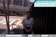 テレ東の女子アナさん、向かい風で巨胸がブルンブルン