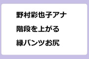 野村彩也子アナ　階段を上がる緑パンツお尻ローアングルin香港