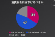 【緊急】消費税「引き下げるべき」34%「引き下げるべきではない」47%　?