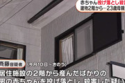 【悲報】23歳の女、生まれたばかりのわが子を2階からぶん投げ殺害