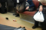【画像】電車で股広げてパンツ丸みえのヤバい女が居たwwwww