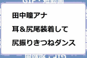 田中瞳アナ｜耳＆尻尾装着して尻振りきつねダンス！モヤモヤさまぁ～ず2