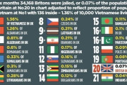 【悲報】イギリス「助けて！EU抜けたから東欧人の代わりにベトナム人を入れたら犯罪率1位になった！」