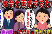 【2ch スカっと】夫「浮気相手と再婚するわｗ新婚生活のために親の介護は頼んだｗ」義両親「悪いけどよろしく」→ある事を伝えてやった結果…ｗ【スカっとする話】