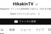 【悲報】HIKAKINさん、ヴァンビとかいうYouTuberに抜かれて日本一から転落