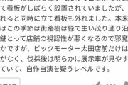 【画像】ビッグモーター各店舗前の街路樹、何者かに除草剤を撒かれて枯れてしまう…?