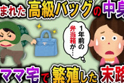 【2ch スカッと】倉庫に置いていたブランドバッグが盗まれた→泥ママ宅で中身が繁殖した末路【修羅場】