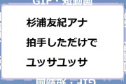 杉浦友紀アナ　拍手しただけでユッサユッサしてしまう爆乳横アングル