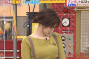 H画像案内【新井恵理那アナ　ニットとサスペンダーでおっぱい強調！更によせものジュエリーを付けて膨らみアピール】