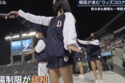 【画像】韓国人のチアガールさんエチエチな生足をみせてしまう　これには愛国者も下半身は反日