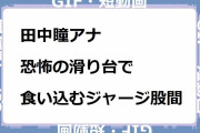 田中瞳アナ｜傾斜角度約80度の恐怖の滑り台で食い込むジャージ股間！モヤモヤさまぁ～ず2
