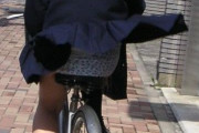 JK自転車パンチラ