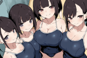 【二次エロ】スク水女子たちのご奉仕ロッカールーム♥