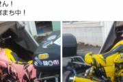 【悲報】バイクさん、ペンキでめっちゃくちゃにイタズラされてしまう…