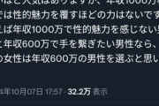【悲報】女さん「年収1000万のキモいオッサンより600万のイケメンのが価値あるよね」