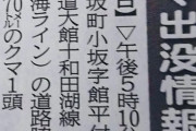 【超速報】秋田県「体長70㍍のクマが出たので気をつけてください」